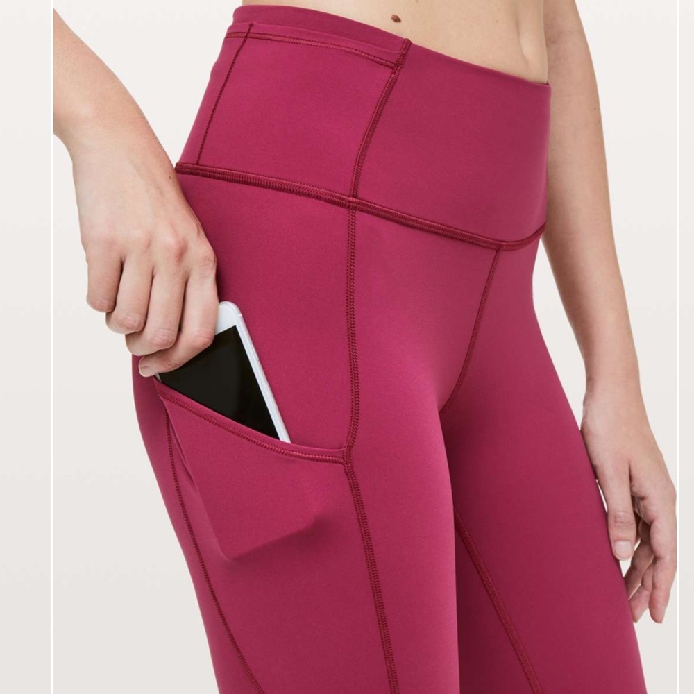 Lululemon Fast & Free 7/8 Tight II *Nulux 25" Color: Star Ruby Size: 6 - Picture 3 of 16